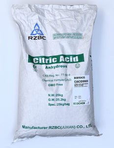 CITRIC ACID ANHYDROUS 25kg BAG (Per kg)
